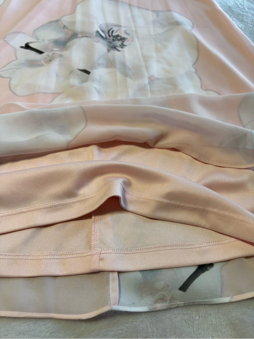 Calvin Klein NWT Blush Pink Floral Chiffon Trapeze Shift Dress Size 2 - Picture 7 of 15